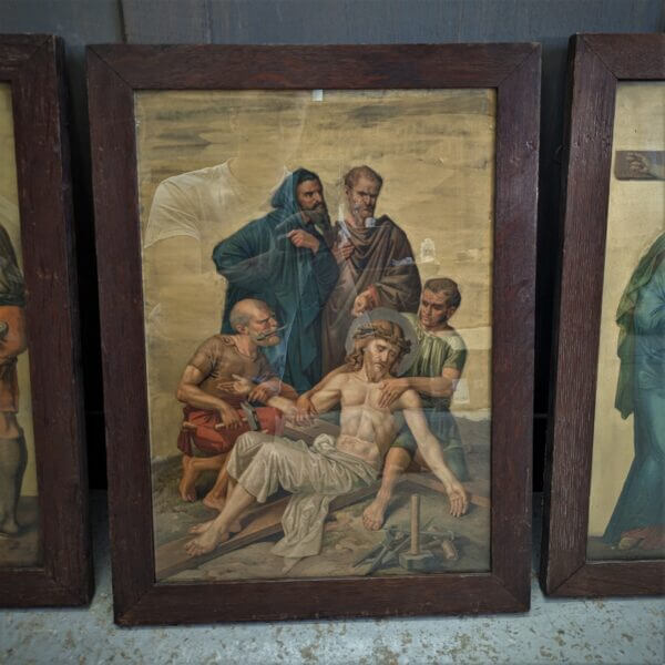 Antique Limited German Protestant Set of 10 Stations of the Cross