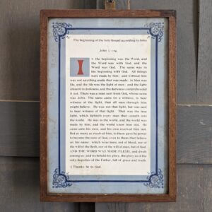 'In the Beginning was the Word' Framed Bible Passge John 1-14 1930's Vintage