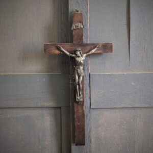 Quality Heavy Metal & Oak Wall Crucifix from All Saints Woodham