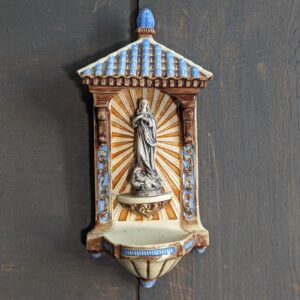 Piscina Holy Water Stoup Madonna Shrine from Sitges Spain