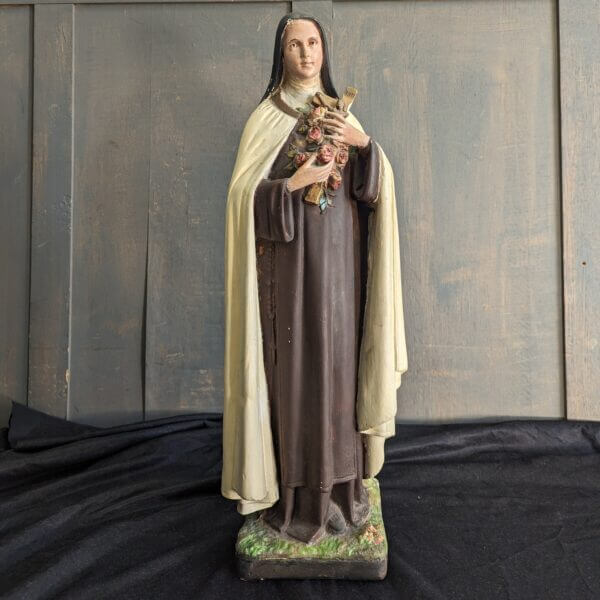 Mid Size Antique Religious Statue of St Teresa the Little Flower from Rochdale Convent