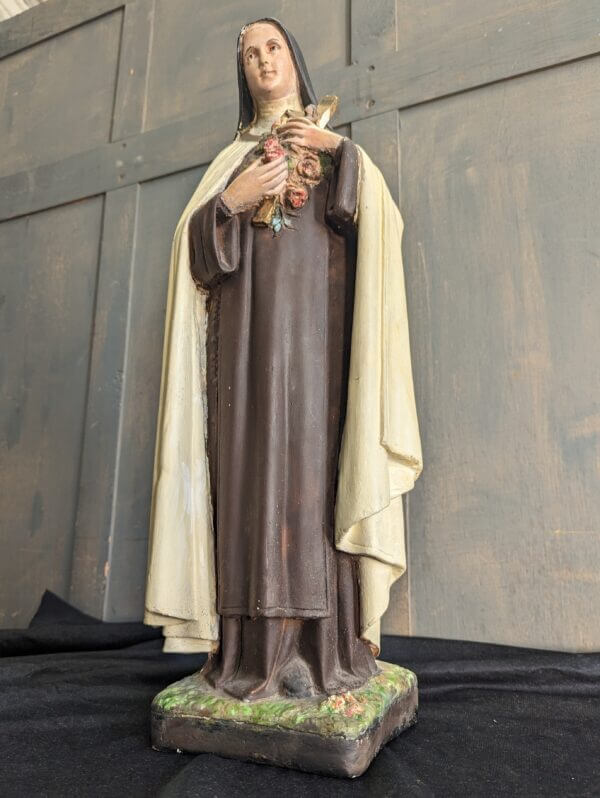Mid Size Antique Religious Statue of St Teresa the Little Flower from Rochdale Convent