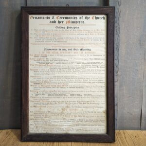 Antique Victorian High Anglo Catholic Framed Guide to Church Business