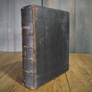 Antique Extra Large Leather Bound Family Devotional Bible from Epsom Methodist Church