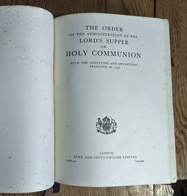 1928 Leather Bound Altar Services Book