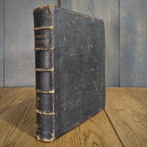 1860's Large Leather Bound Book of Family Worship with Illustrations