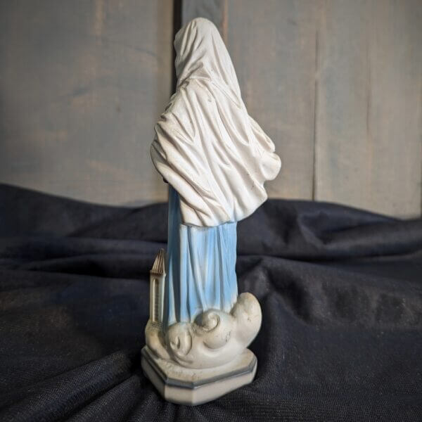 Heavy Small Composition Religious Statue of Our Lady of Medugorie