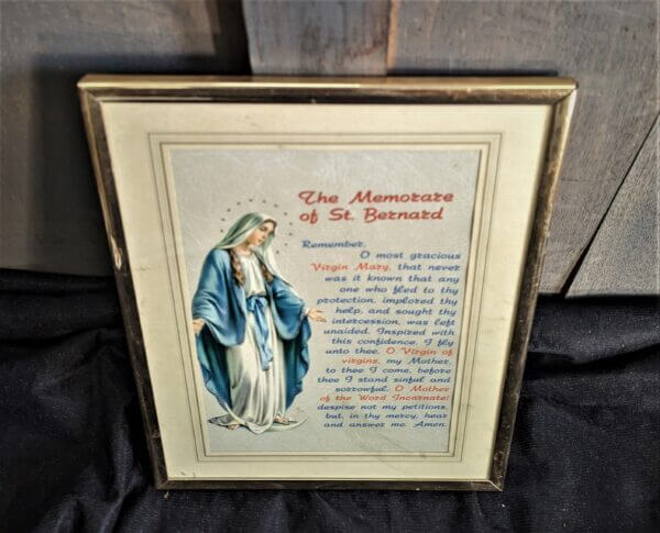 'The Memorare of St Bernard' Framed Prayer to the Virgin Mary