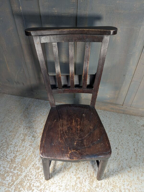 Dark Elm 1900's Slatback Church Chapel Chairs from Old St Pancras Church LOW SEAT BARGAINS