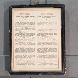 Framed Vintage Prayer Card from All Saints Woodham (SOLD)