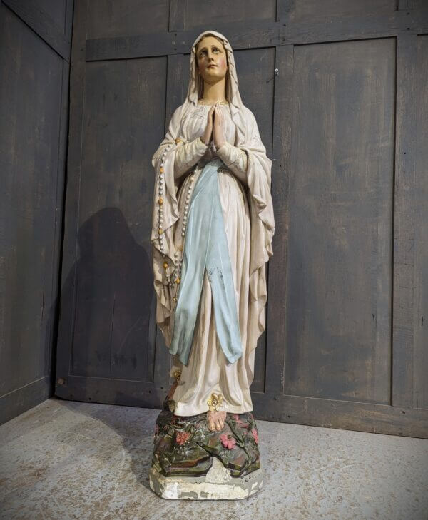 Large Chapel Size Antique Statue of Our Lady of Lourdes from Rochdale Convent