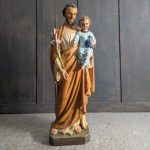 Larger Size Antique Rochdale Convent Religious Statue St Joseph & Child