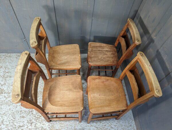 Set of 4 St Barnabas Northolt Beech Church Chapel Chairs