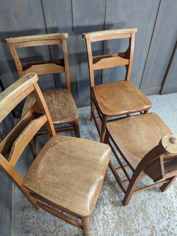 Set of 4 St Barnabas Northolt Beech Church Chapel Chairs