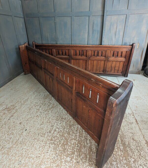Pair of Simple Lancet Design Gothic Pitch Pine Choir Fronts from St David's North Wales