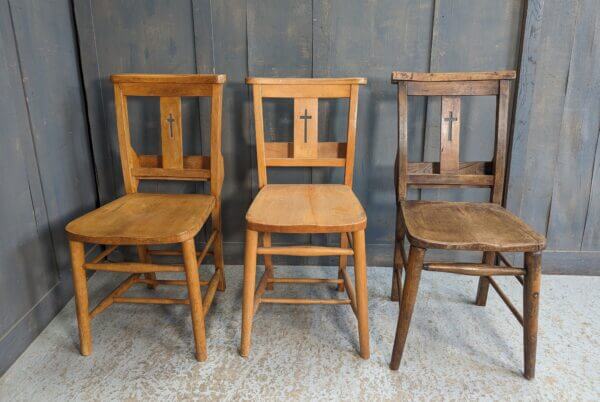 Harlequin Set of 3 Cross Back Church Chapel Chairs