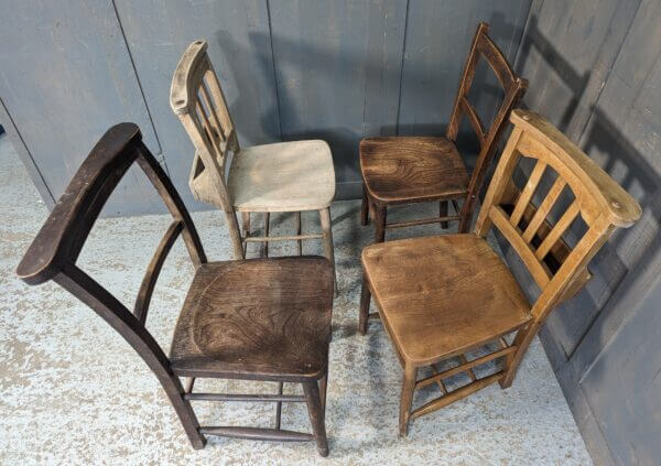 Harlequin Set #2 of 4 Slatback & Bar Back Church Chapel Chairs