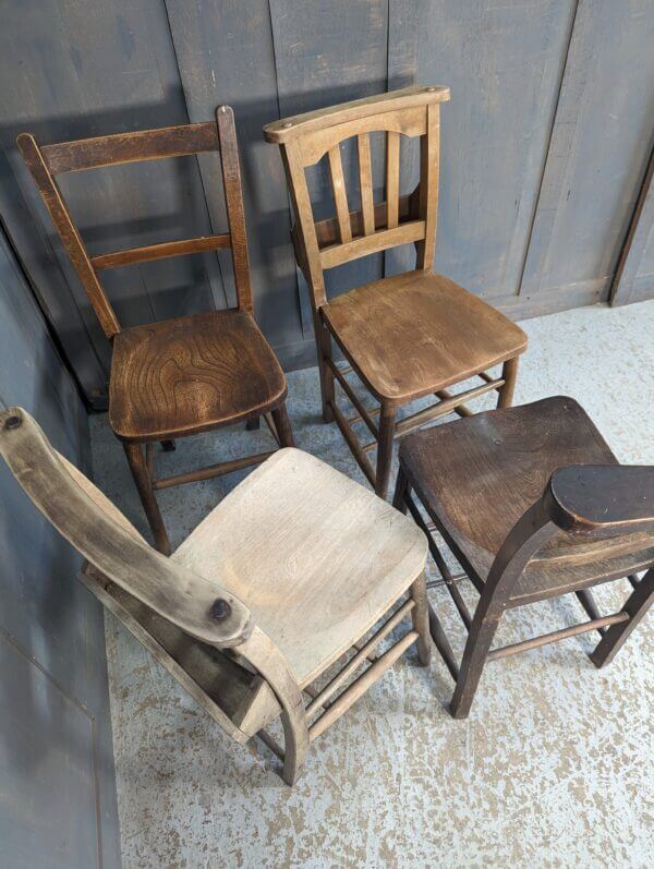 Harlequin Set #2 of 4 Slatback & Bar Back Church Chapel Chairs