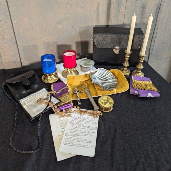 Partially Complete Priest's Travelling Catholic Baptism Kit