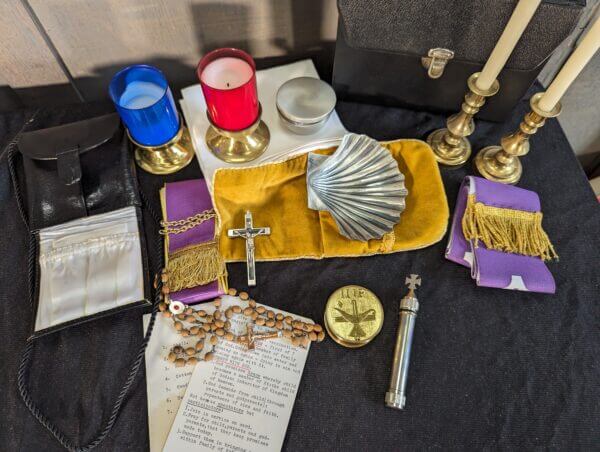 Partially Complete Priest's Travelling Catholic Baptism Kit