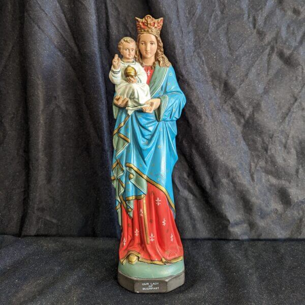 Pretty Hand-Painted English Religious Statue of Our Lady of Buckfast