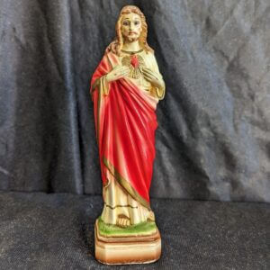 Small Italian Plaster Relgious Statue of Christ the Sacred Heart
