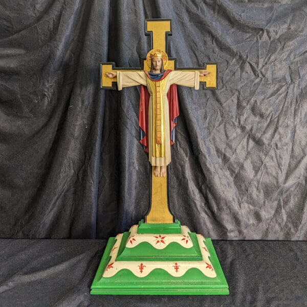 Very English Mid Century & Catholic Larger Size Christ the King Crucifix