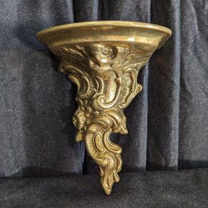 Ornate Brass Rococco Style Wall Bracket For Small Statues