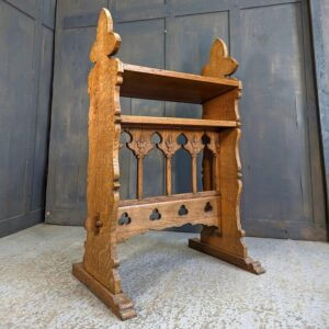Unusual Ornate Oak Prayer Desk Prie Dieu with Lancet Windows & Trefoils - SALE PRICE -