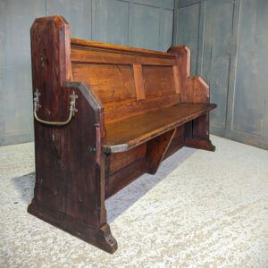 Manchester Victorian Antique Pine Church Pew Bench with Superstructure