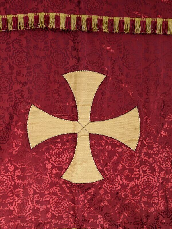 Welsh Made Quality Red & Gold Yellow Silk Damask Wrap-Around Altar Frontal