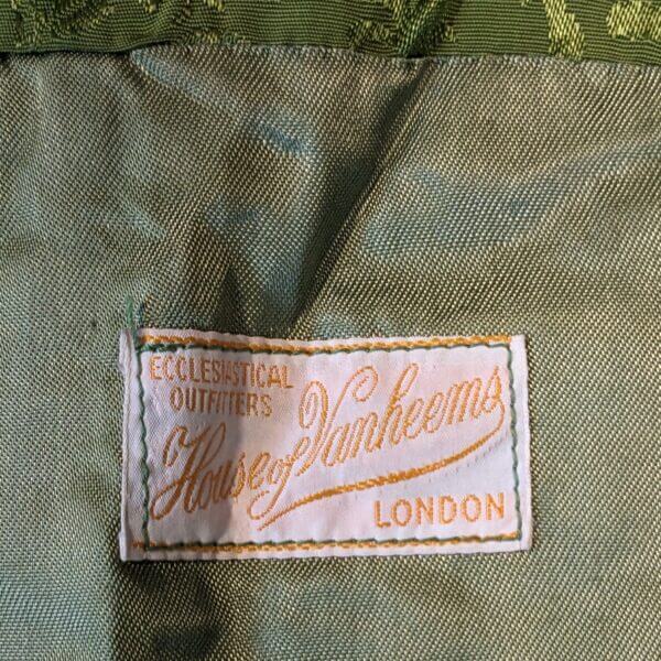 Vintage Vanheems Green Silk Damask Lectern Fall from St David's Wrexham