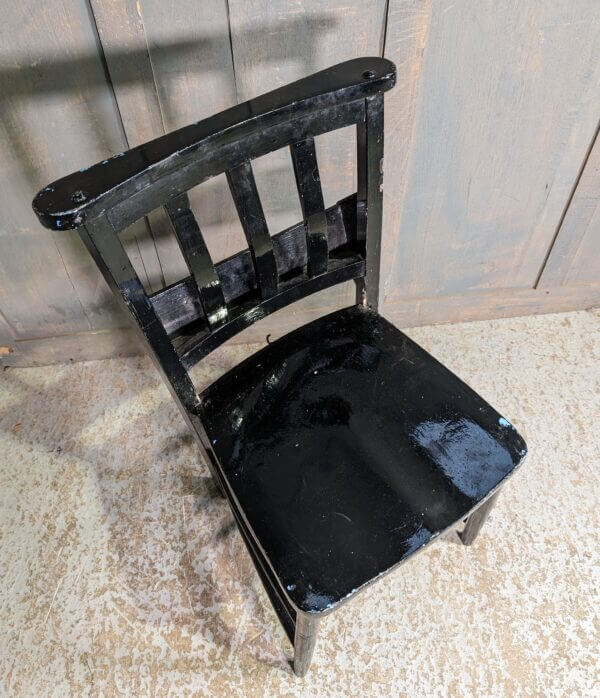 Extra Large Size Black Painted Church Chapel Chairs from St Alban's Portsmouth