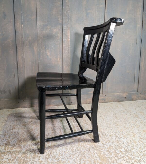 Extra Large Size Black Painted Church Chapel Chairs from St Alban's Portsmouth