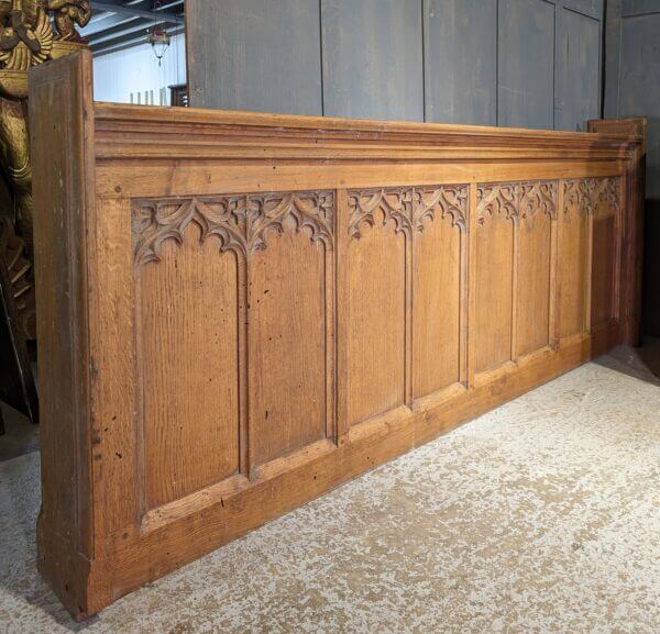 Five Sections of Vintage Gothic Oak Frontage Panels Panelling Over 8m