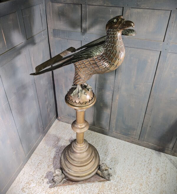 Spectacular Huge 1880 Bronze Outsize Church Eagle Lectern