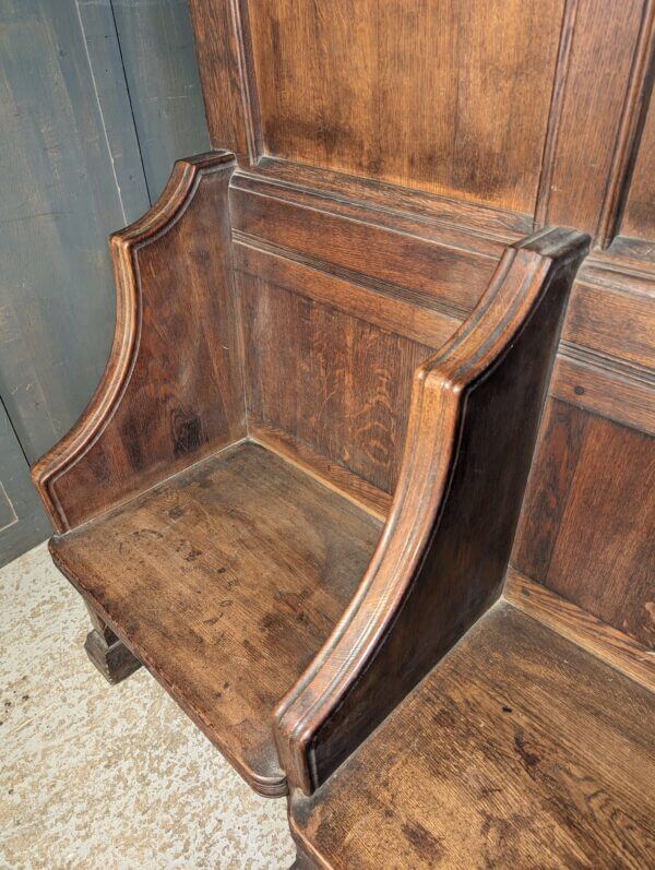 Imposing Oak Misericord Antique Choir Pew with Carved Canopy Circa 1880
