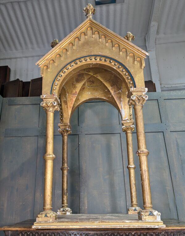 Continental 18th Century/Early 19th Century Grand Statement Gold Statue Canopy