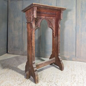 Crypt Find Carved Oak Antique Gothic Reading Desk Ambo Lectern from St John's United Reformed Church