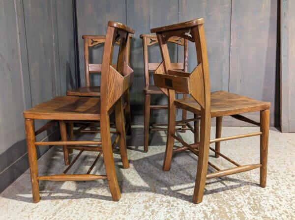 Set of 4 Elm & Beech 'Dove' Chapel Church Chairs from St John's United Reformed Church