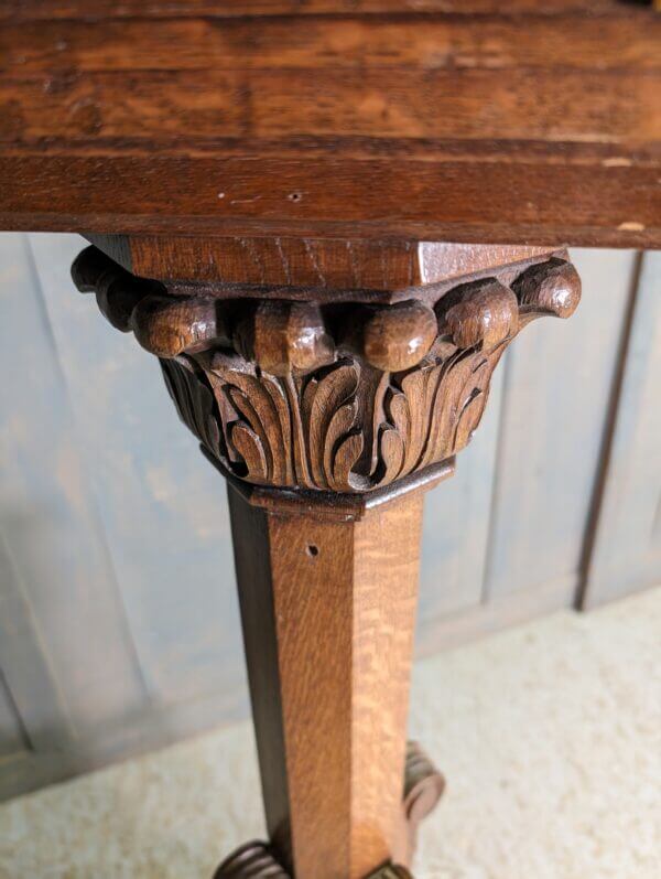 Very Fine Vintage Carved Oak Pedestal Lectern in Mid-Century Baroque Style