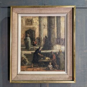 Original 1950's Oil Painting of Christ in the Temple