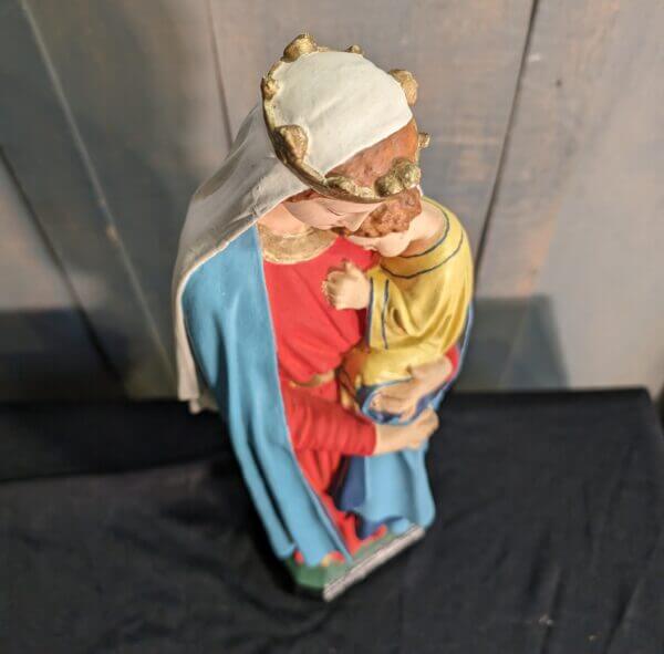 Lovely Polychrome English Statue of Our Lady & Child from Walsingham