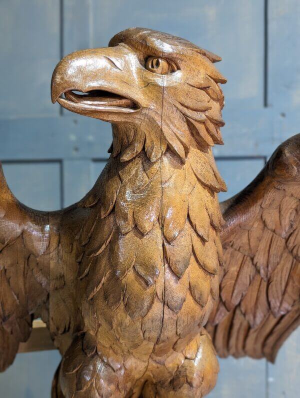 Handsome Well Carved Vintage Oak Eagle Lectern by Abbey Craftsmen