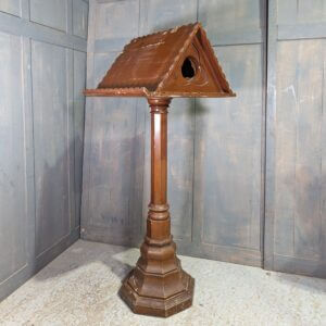 Simple Welsh Victorian Painted Faux Oak 'Pigeon Coop' Pedestal Church Lectern Ambo