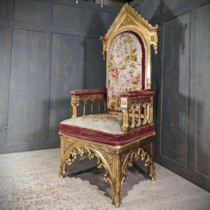 Fabulous Late 19th Century Antique French Gilded Church Throne