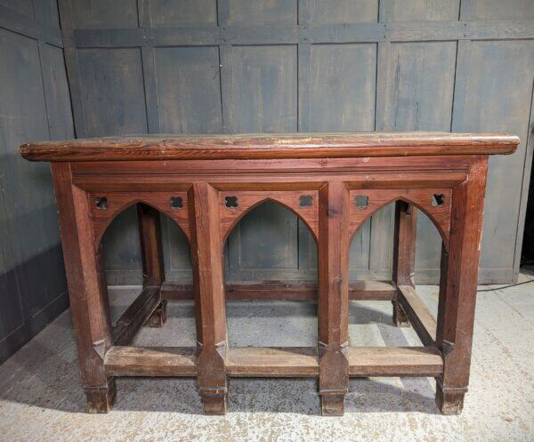 Crypt Find Massively Heavy Gothic Antique Time-Worn Pitch Pine Welsh Church Altar