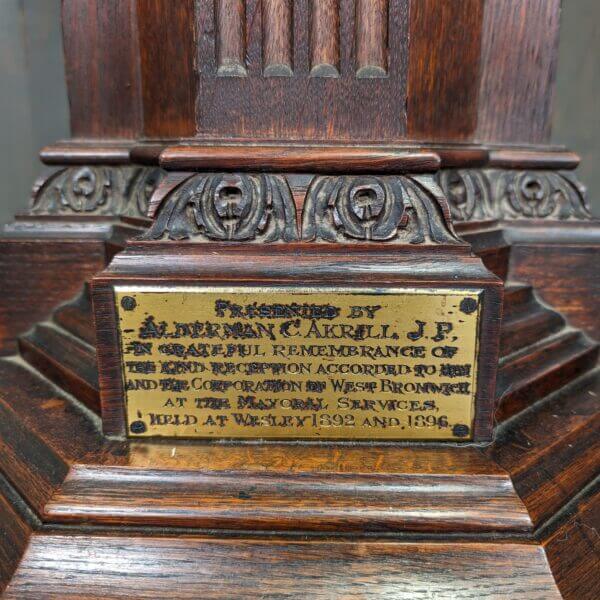 Stunning Victorian Carved Dark Oak Baptismal Church Font from Wesley Methodist Church West Bromwich