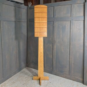 Mid Century Oak 6 Hymn Hymn Board on Pedestal