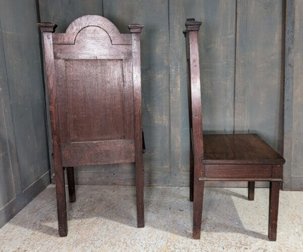 Greco-Romano Style Sombre Oak Antique Church Clergy Chairs from Wesley Methodist Church West Bromwich